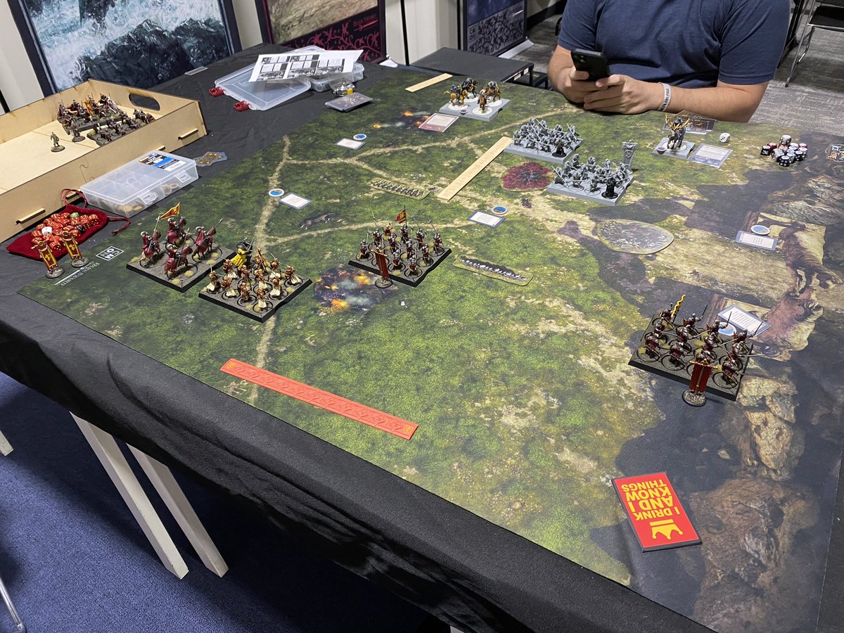 SomeKindaGeek30's tweet photo. Game 2 win vs Nights Watch on the #SundaySlaughter stream in Game of Thrones. He goofed in deployment and I was able to take advantage. Scary moment was Gregor being added to his army w a card & I was able to mitigate w cheeky moves. https://t.co/TlsnYRcSr2