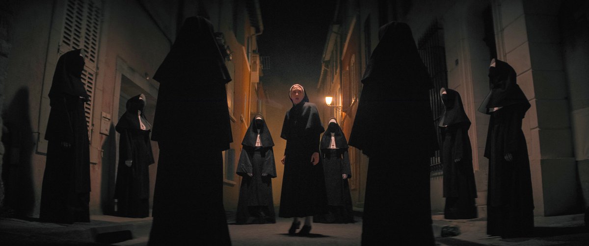 Variety's tweet image. #Nun2 still has a shot at besting “A Haunting in Venice” and keeping the top slot on domestic charts. The “Conjuring” spin-off showed $4.3 million on Friday, with rivals projecting a 58% or so tumble from its opening last week. bit.ly/3PEtsM6