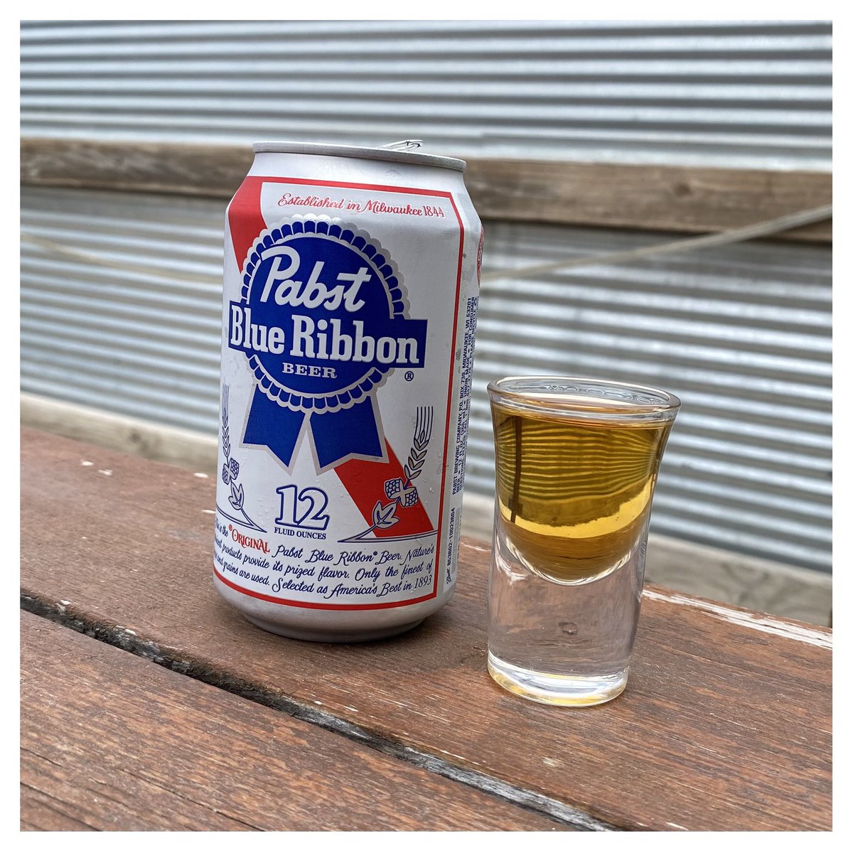It’s not fancy but it’s a classic combo!  Cheers to all you drinkers of beer and whiskey!  #PBR #Beam #Bourbon #Beer