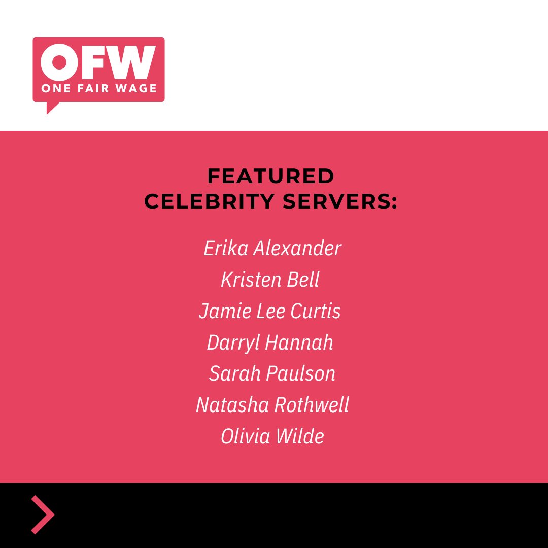 onefairwage's tweet photo. ๐ Join us for an unforgettable evening with @chrissyteigen, @jamieleecurtis, @erikaalexanderthegreat, @dhlovelife, @mssarahpaulson, @natasharothwell, @oliviawilde & more as they become a server for an hour! ๐
Mark your calendars for Thursday, Sept. 21:
https://t.co/lU1RqyvQbv https://t.co/H3RpdBae7M
