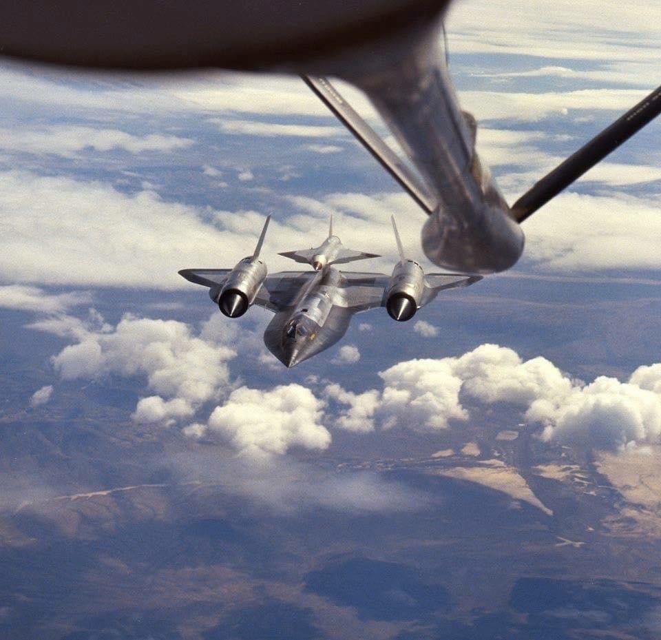 Habubrats71's tweet photo. Communication between the SR 71 and the KC 135Q had to be secure. The enemy would listen in vain, trying to find their location and their next rendezvous with a tanker￼. The RSO had a Modulator/ demodulator modem control panel￼. He used a five-digit￼ code that he punched to secure communications￼. The KC 135Q, which is equipped with the same UHF radio and has the correct mission code and address number, could receive the SR 71 range as well. There was an interconnected phone that the crewmembers of both the SR 71 and the KC 135Q could talk to each other during this refueling time.

￼￼ The tankers were always a welcome sight to the SR 71 crew.  After a while, the cockpit would get a little warm. After refueling, the cockpit was noticeably cooler. Tankers could give life-saving information to the crewmembers by being able to look at the airplane and noticing if something was Wrong (Engine on fire, yes, that happened) ￼with the airplane. Thank you to all KC 135 pilots and crewmembers for helping keep the SR 71 going all those years￼￼￼￼. 
Written by Linda Sheffield Miller
