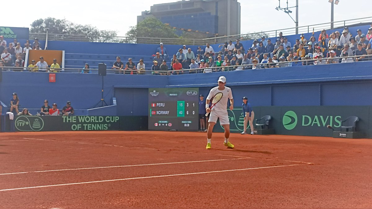 PeruanoTenis's tweet photo. Activamos el #ModoDavisenTP : ๐ต๐ช Gonzalo Bueno ๐ Victor Durasovic 3-6, 3-4*
El nacional gana sin contratiempos su servicio.
A levantarse Gonza!!!
๐ท: @yeltsinramirezc
#TenisPeruano
#VamosPeru
#PERIRL https://t.co/UATZxMk5rV