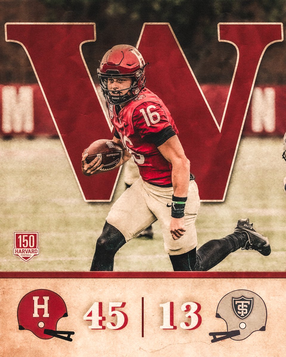 1-0.

#GoCrimson x #OneCrimson x #HarvardFootball150