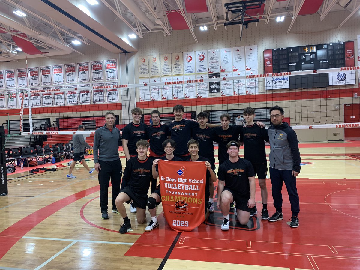 Congratulations <a href="/SaundersOne/">Saunders Secondary</a> senior boys volleyball - Fanshawe tournament champs - Go Sabres!!!