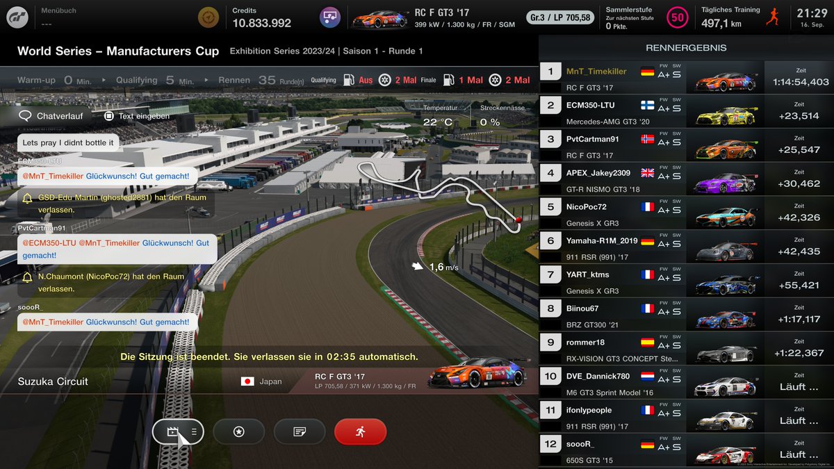 I wasn't sure if I should do Slot 3 after already doing Slot 1, but I'm glad I did! Started P7 and got P1! 350pts, 2nd highest points result for me. That was a good one! #gt7 #granturismo7 #gtws