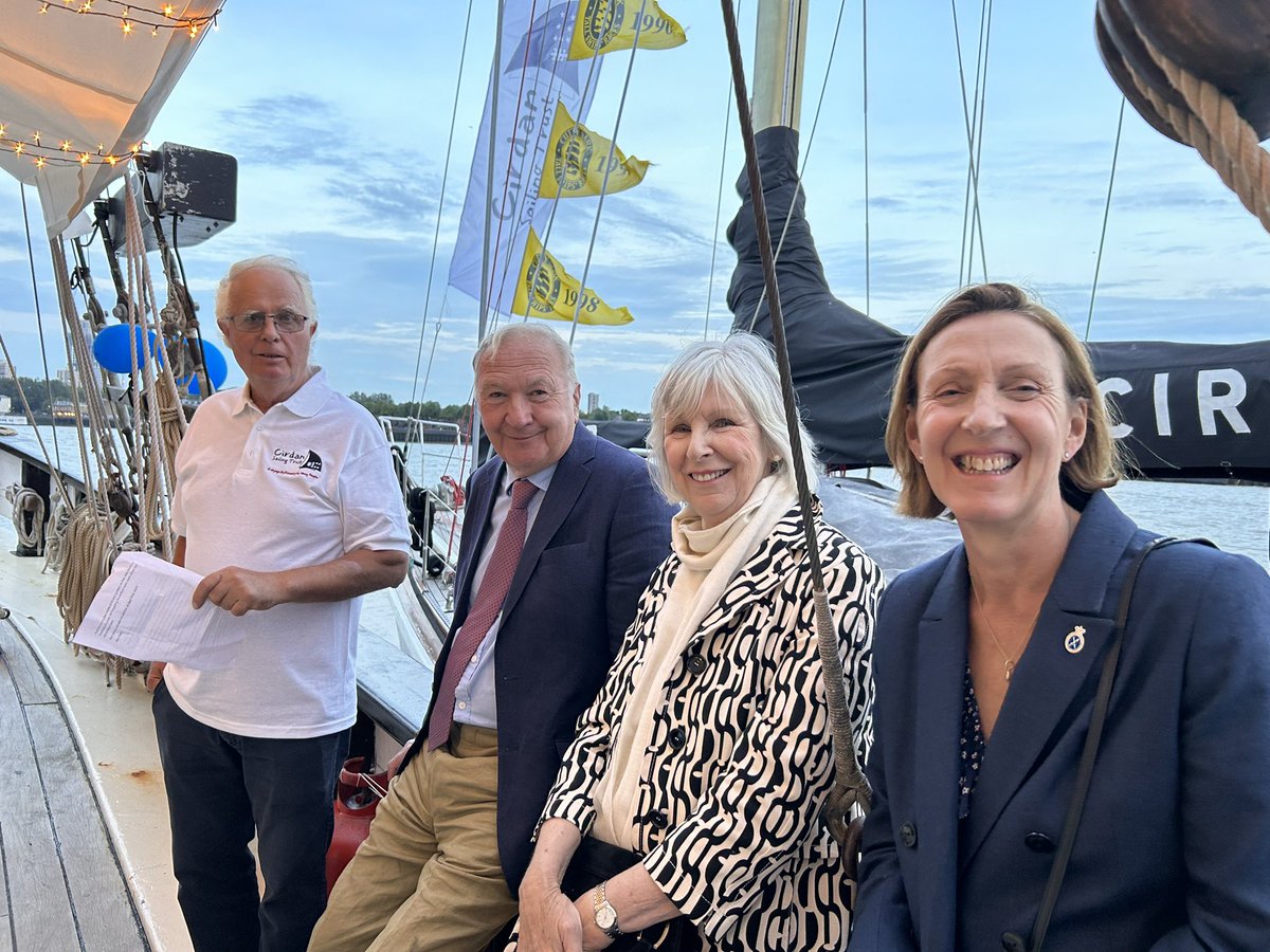 40 year anniversary of Cirdan Sailing Trust which offers young people, often with challenged backgrounds or medical conditions, the chance to experience the adventure of life at sea in beautiful sailing boats. Here with Lord Lieutenant, who is their Patron.