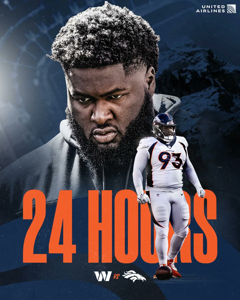 Broncos's tweet image. 2️⃣4️⃣ hours &apos;til we&apos;re 🔙 at 🏡!

#WASvsDEN x @djjones_44