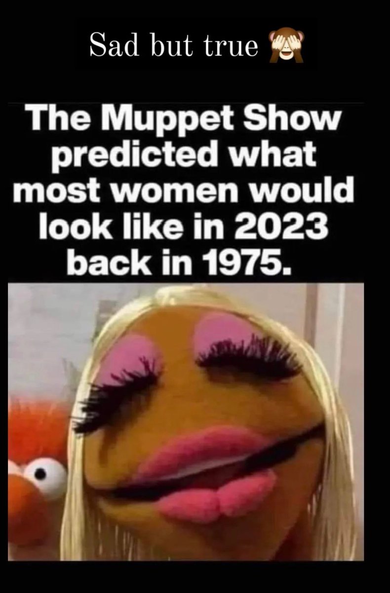 N115Ad0's tweet image. The muppet show was right lol. 

We know who is steering humanity..

If you’re a woman looking like this you have been sucked right in!

#womentoday #muppetshow #2023 #1975 #women
