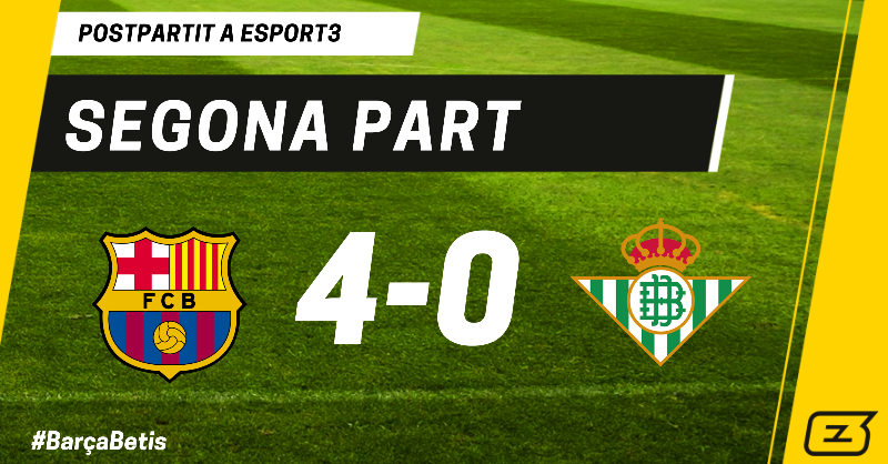 esport3's tweet photo. ⚽⚽⚽⚽ RAPHINHA fa el 4rt!

🔥  Xut des de fora de l'àrea del brasiler

🙌 Vibra Montjuïc amb la golejada davant del Betis