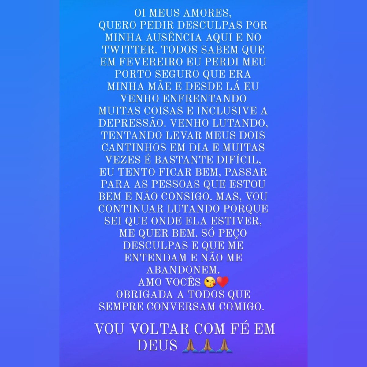 Fafa_Lira's tweet photo. Preciso ficar ainda longe daqui, até me sentir forte o suficiente para aguentar tanta perseguição e chateação de algumas. Minha saúde mental está em primeiro lugar. Obrigada pela compreensão e não me abandonem 😘♥️ https://t.co/7i6vdyrdnK