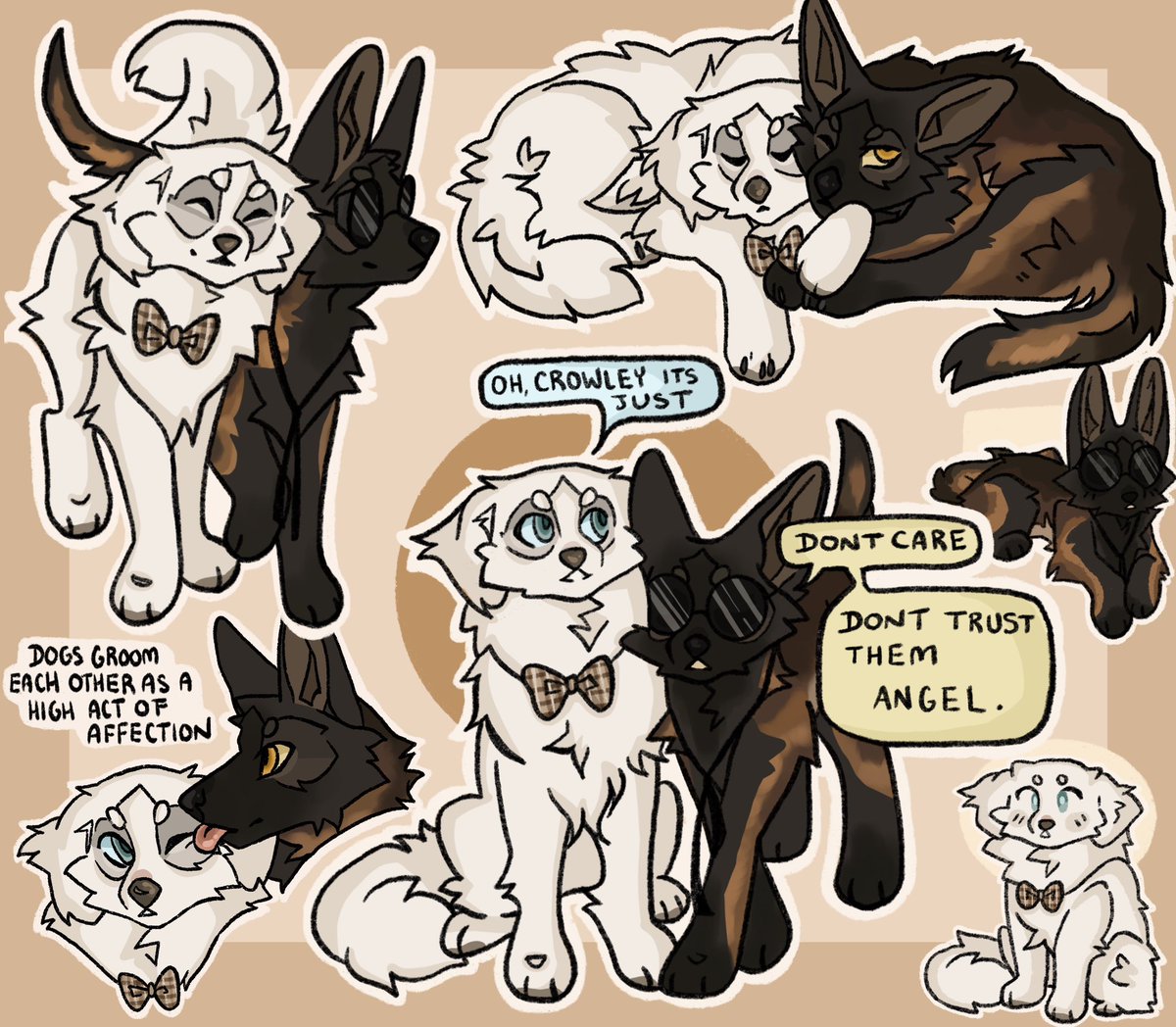 Pair of good boys 
#goodomens #GoodOmen2 #goodomensfanart #dogomens #dogau #Crowley #Aziraphale