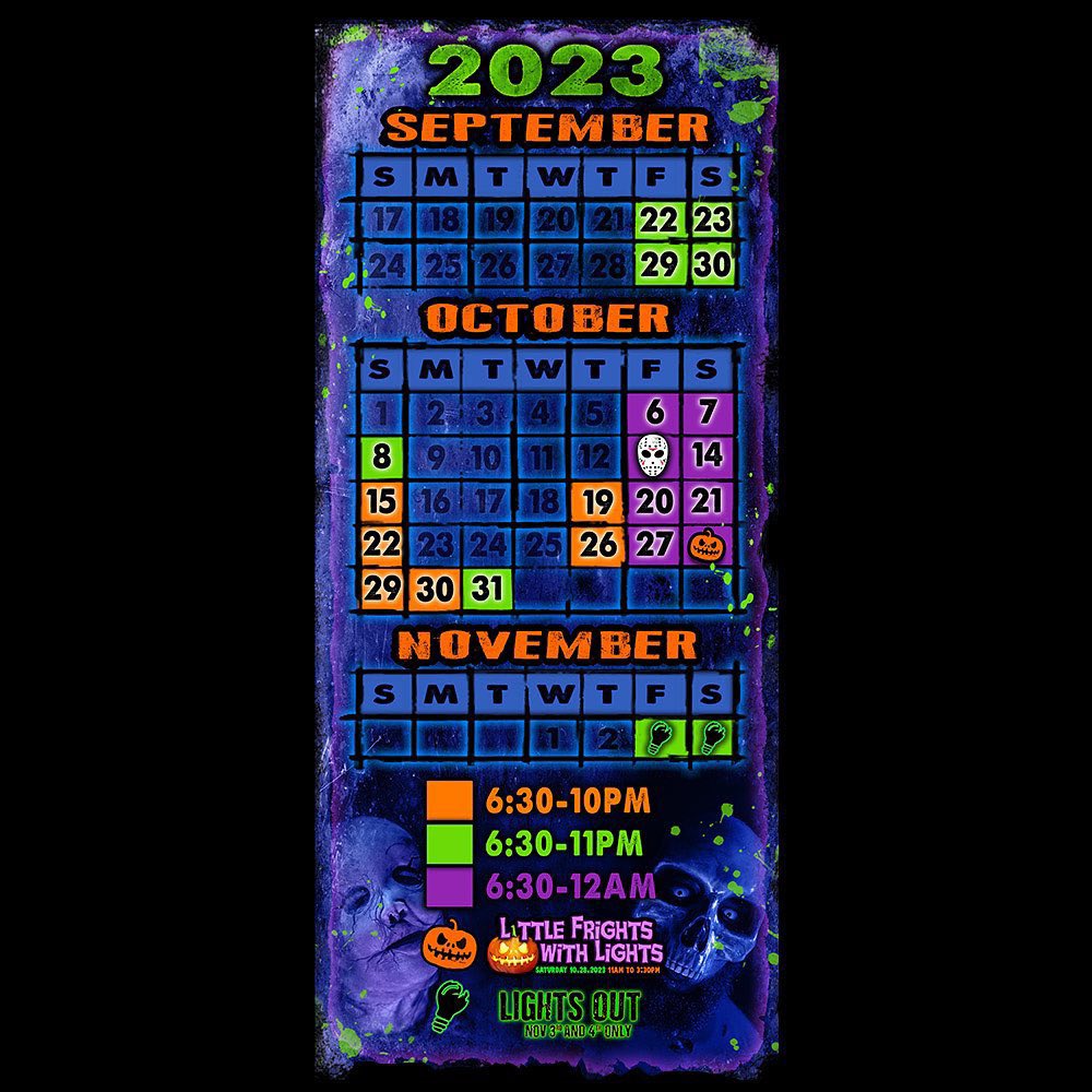 All tickets for Frightworld America’s Screampark are now available! This includes our Special Events, Little Frights with Lights and Lights Out 💡

Kick off the Halloween season this Friday, Sept 22 😱

Plan your trip now Frightworld.com