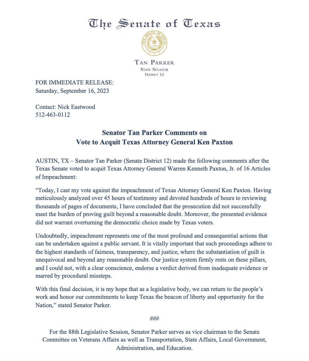 Senator Tan Parker tweet media