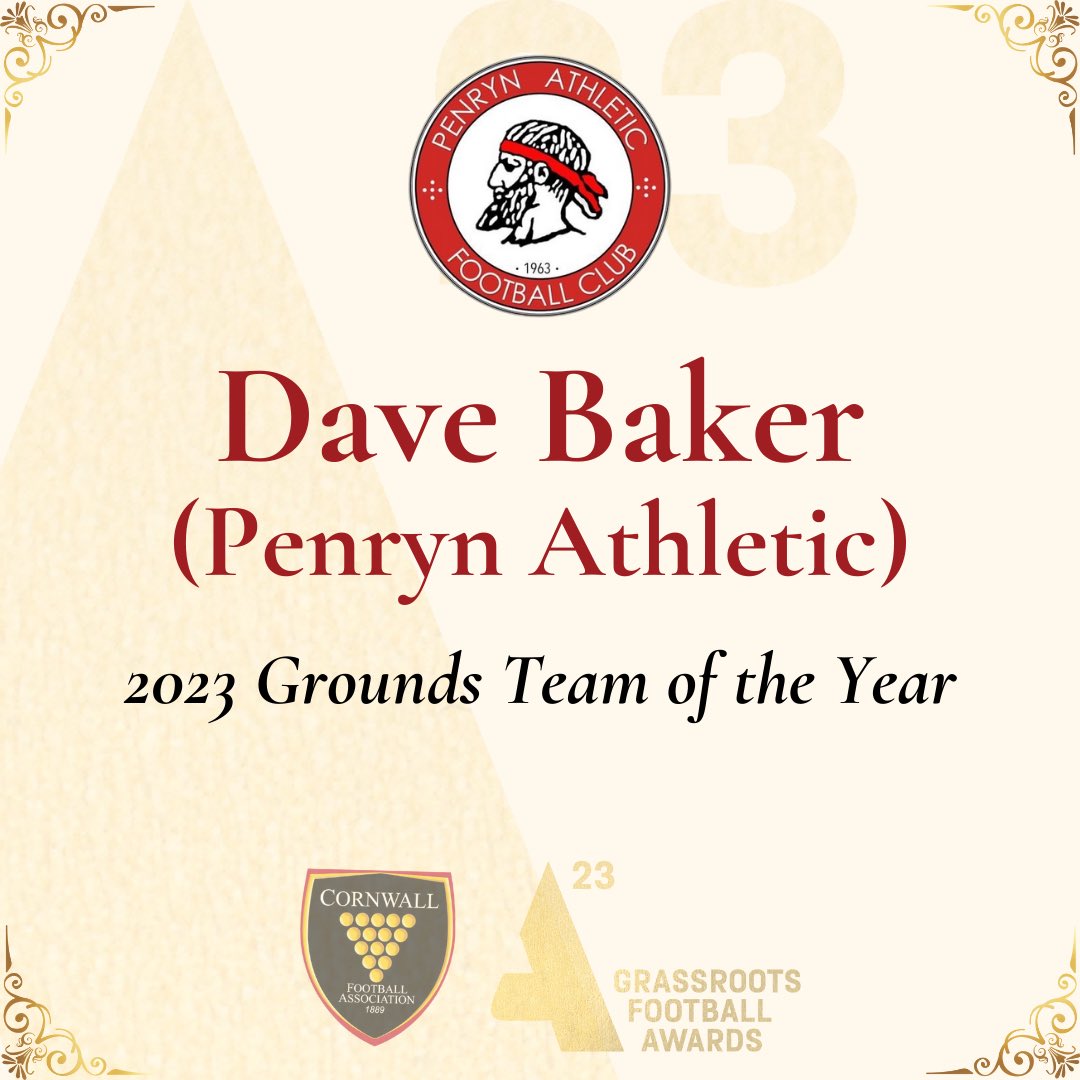 Our 2023 Grounds Team of the Year award goes posthumously to Dave Baker, who dedicated years of his life to Penryn Athletic ⭐️ 

#GrassrootsHeroes
