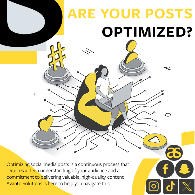 AvantoSolutions's tweet photo. 🚀 Is Your Social Media Game Strong? 🌟 Avanto Solutions' Pro Tips for Success! From #instagram to #tiktok , we've got you covered. Discover the secrets of social media optimization! https://t.co/jDYJ8ZLRoE
