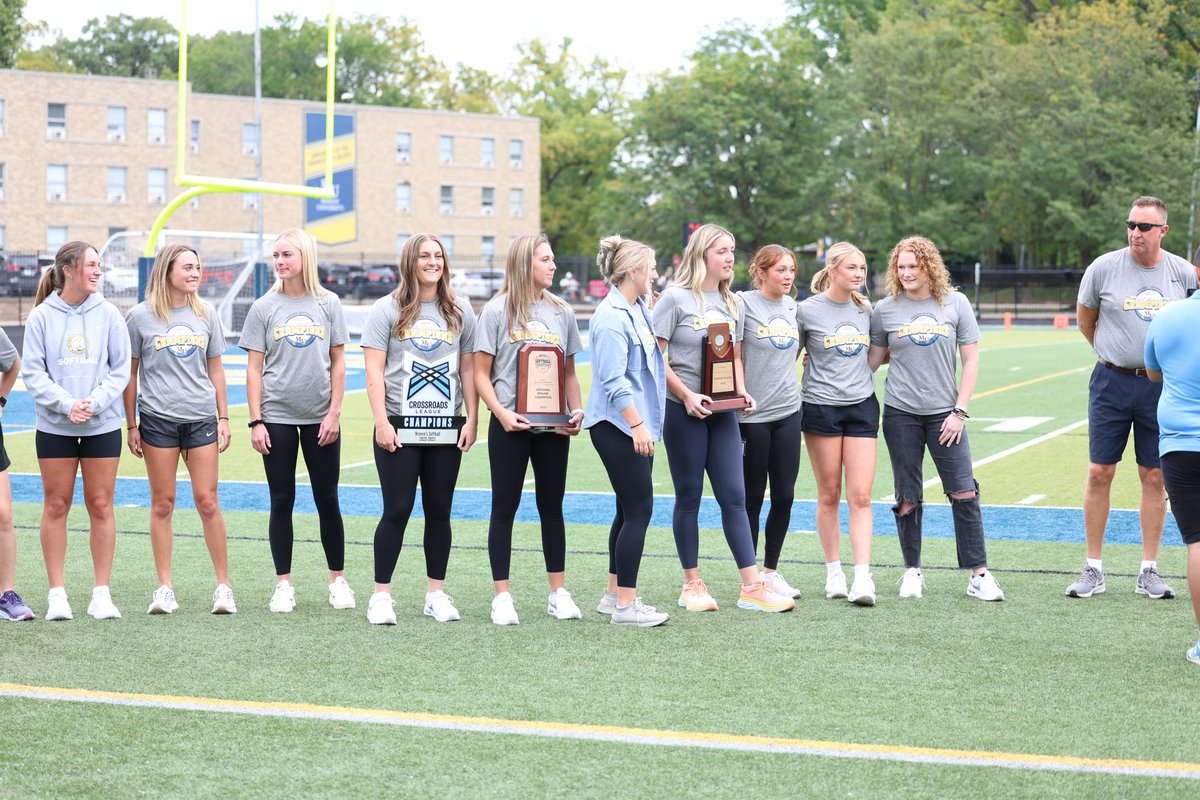Not only did football get the win, but <a href="/MarianKnightsSB/">Marian Softball</a> was recognized during today's football game for their achievements last season!