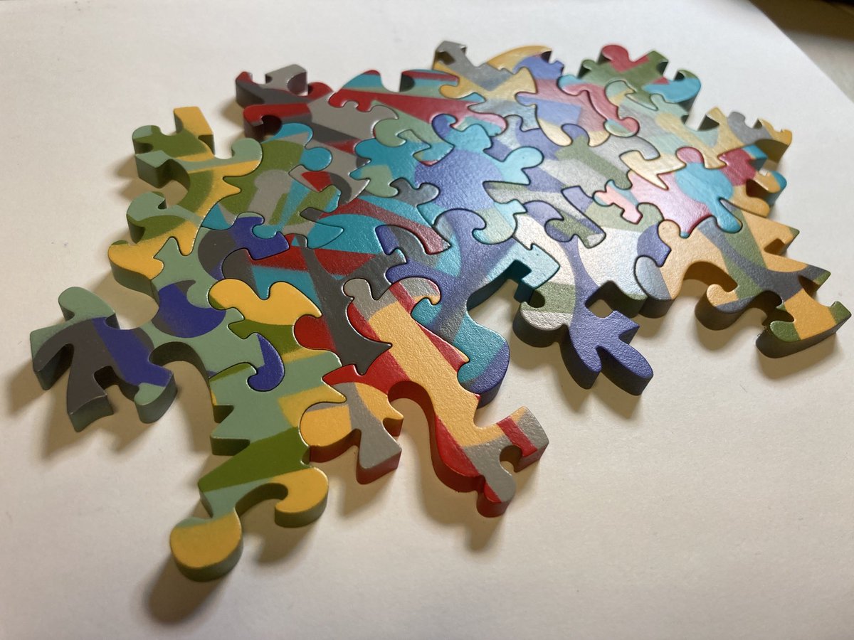 Not surprisingly, this weird little 18 piece puzzle punches way up for its piece count - probably 5/10 for difficulty, 9/10 for wackiness