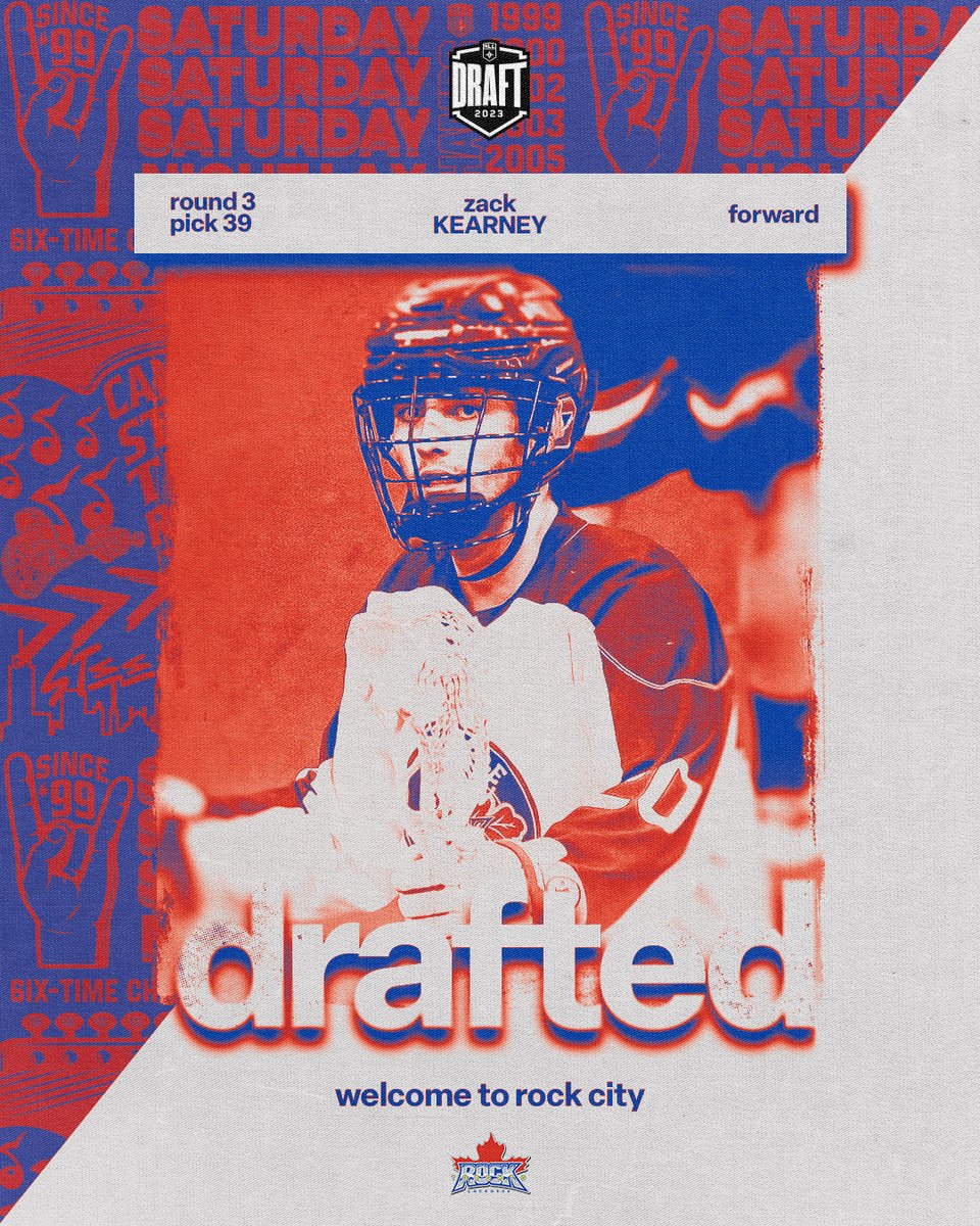 TorontoRockLax's tweet photo. With the 39th selection in the 2023 NLL Entry Draft, the Toronto Rock are proud to select Zack Kearney from @OakvilleRockOSL!

#NLLDraft https://t.co/XA3Llk0Pfl