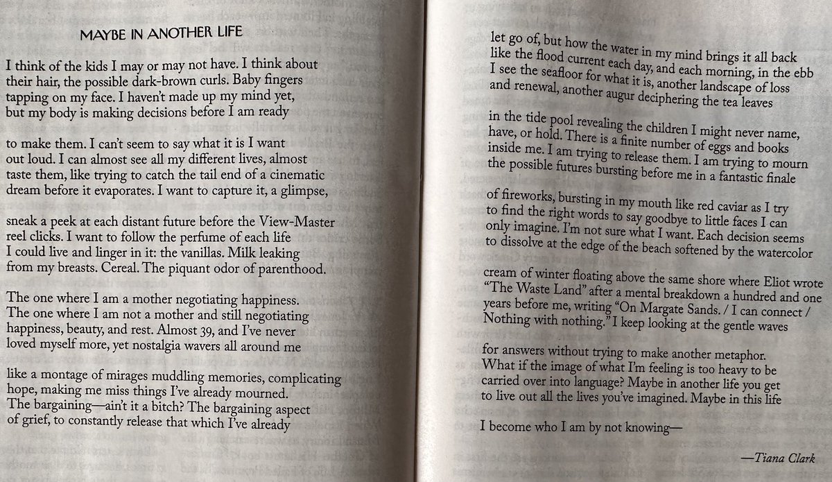 @TianaClarkPoet “Maybe In Another Life” The @NewYorker September 18, 2023