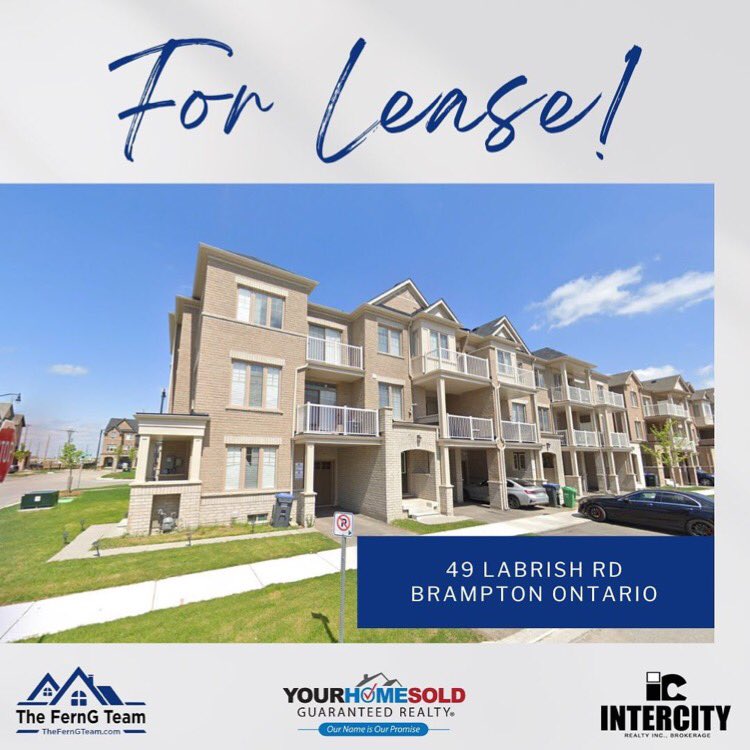 TheFernGTeam's tweet photo. #FORLEASE

🛏 3 Bedrooms
🛁 3 Bathrooms

Jasminkumar Parikh 416-999-9923

Fernando Giandomenico 416-417-5478

🏆 Move Up to Any One of My Listings and I’ll Buy your Home for CASH*🏡
#theferngteam #yourhomesoldguaranteedrealty

*Terms and Conditions apply https://t.co/0B9fLz0cO9
