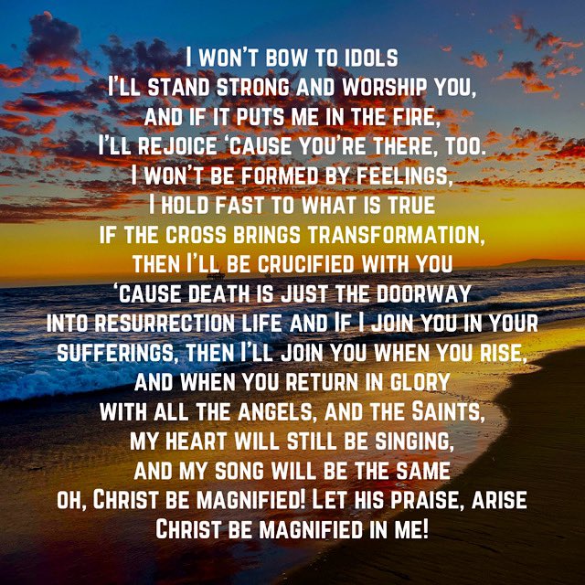 MJMurph's tweet image. I’ve been leading this song over the past couple of months. Powerful words. May Christ be magnified in my life! (Song written by @codycarnes @CoryAsbury @ethanhulse )