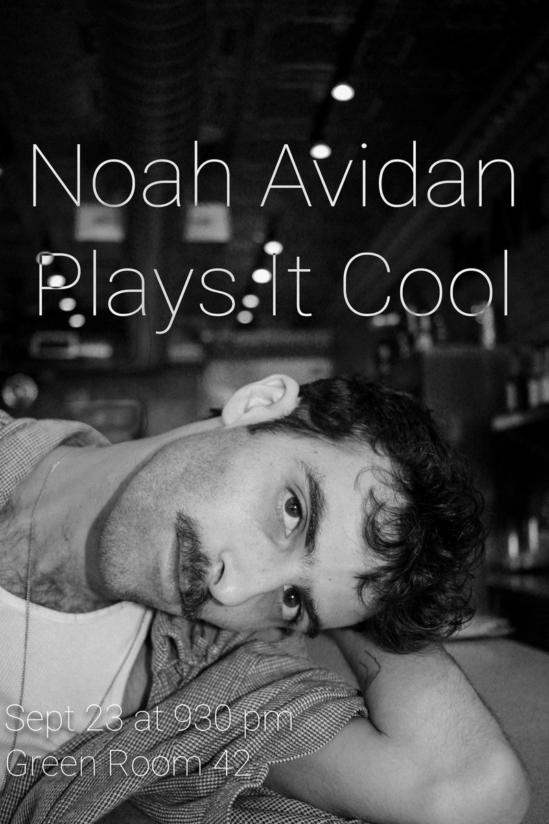 tylekurner's tweet photo. If you’re looking for some good music, check out my extremely talented friend @pig4rmhell show NOAH AVIDAN PLAYS IT COOL.

See his show at Green Room 42 on Saturday, Sept 23, 9:30: https://t.co/VjHFZK2ajz https://t.co/Q8r3HTI33p