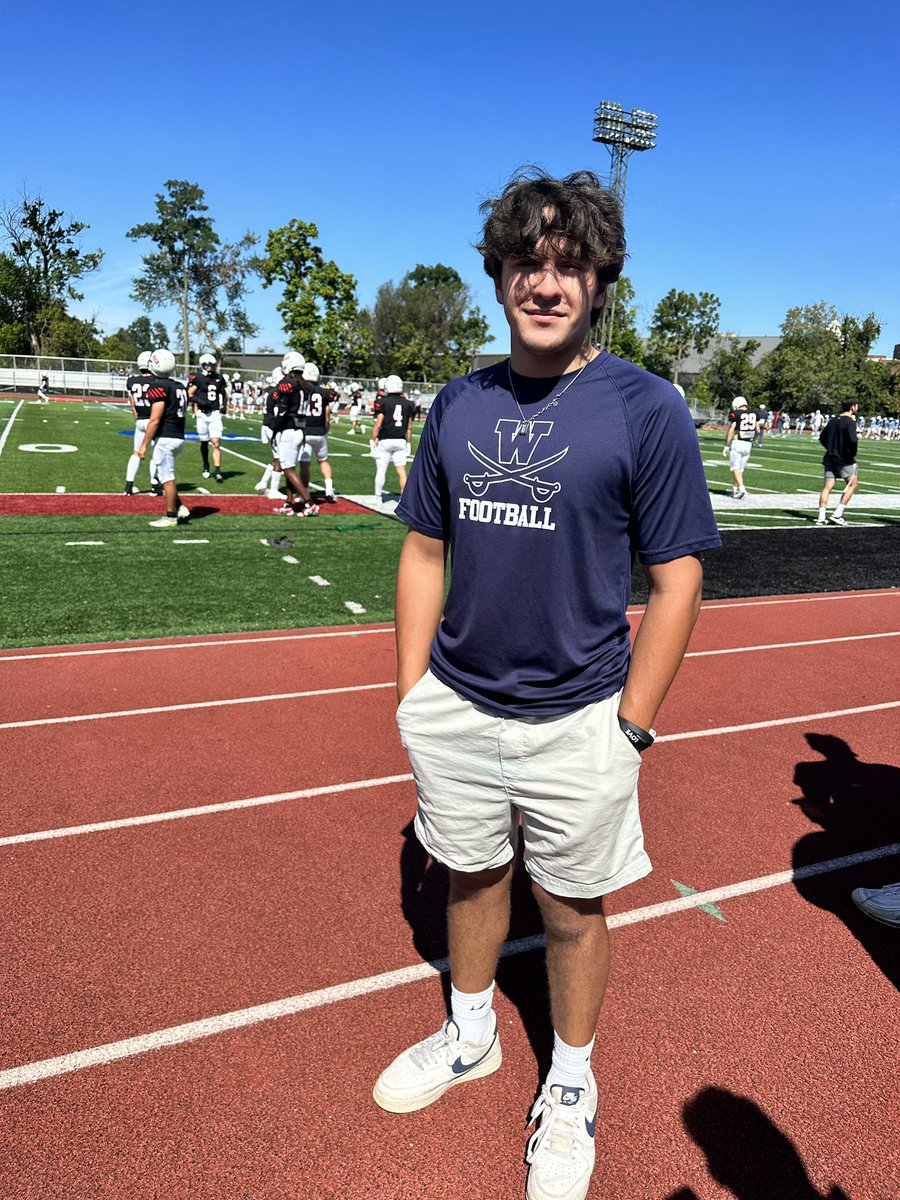 DashAidan's tweet photo. Thank you to @Coach_Sirianni and @Coach_Luvara for hosting the gameday visit! Had a great time watching @WJFootball get the W! Home opener was packed. Great football environment!! https://t.co/7zPfEYoHOM