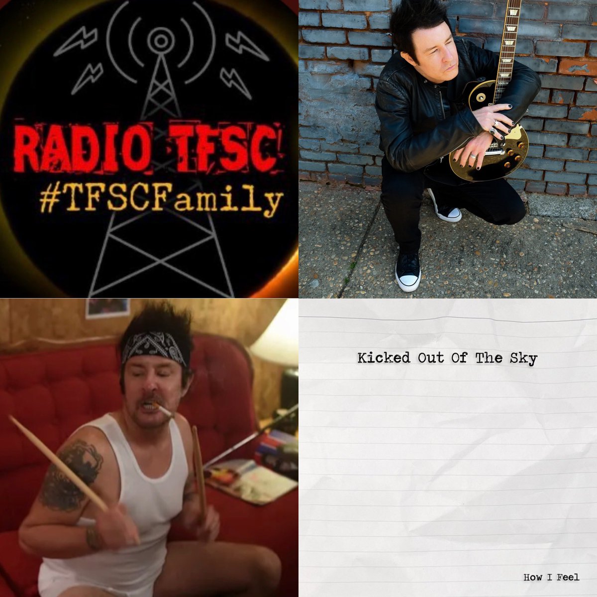 @RadioTfsc @ToughOnFridays @YardOfBlondes @NoMurderNoMo @revrabbitdeluxe @BadMaryBand @Slackrr_ @abbykrocks Thank you @radiotfsc & Oli for playing the new single “How I Feel” on your kick ass radio show.  #KickedOutOfTheSky #RadioTfsc #IndieRadio 
Radio link: radiotfsc.com
Music link: push.fm/fl/3fkyisto
Web link: kickedoutofthesky.com
📸: @letgomedia