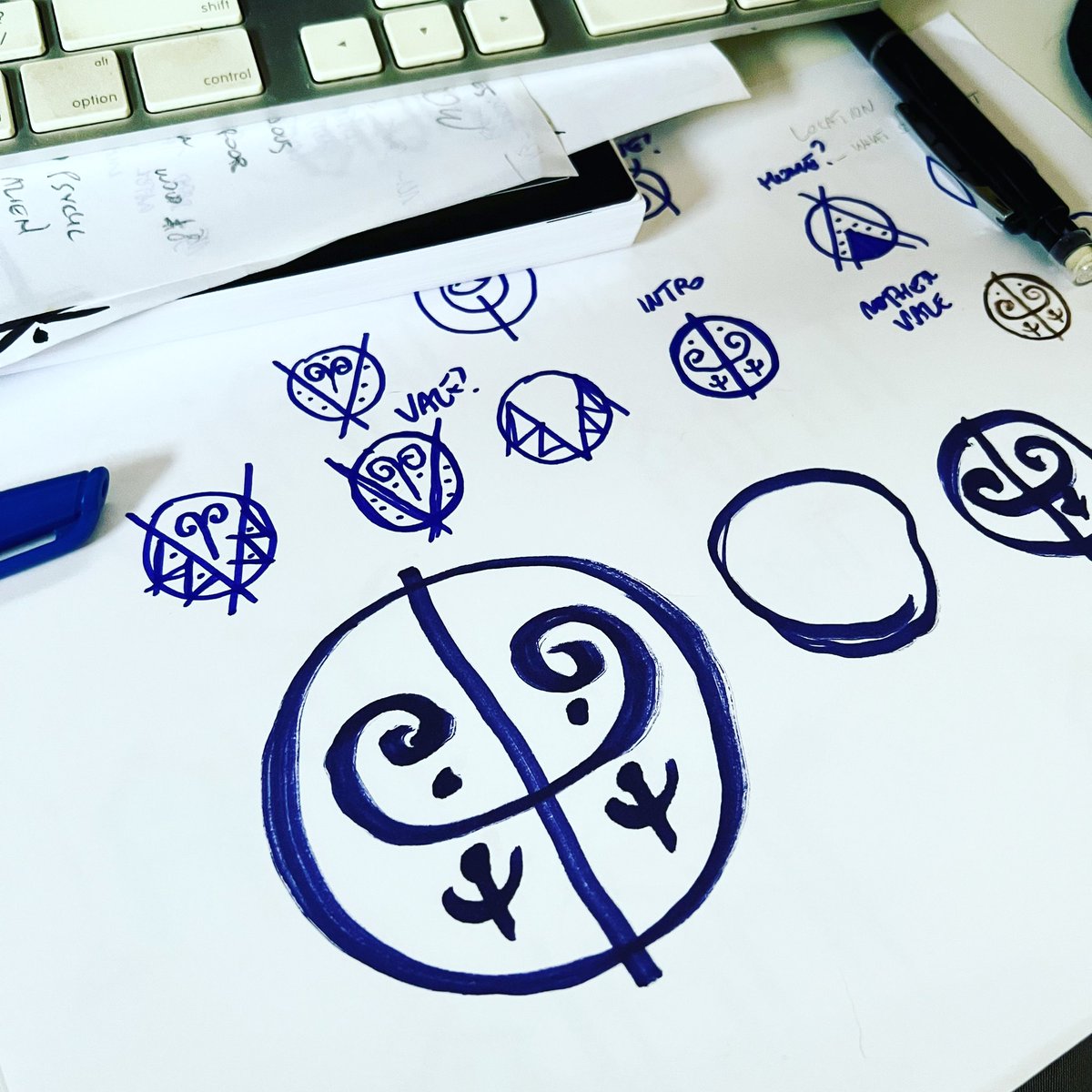 diogo_oldskull's tweet photo. Working on some #Symbols inspired by prehistoric peopleโs #Iconography for #FireAndFangs. Infusing them with symbology of the setting and game! Quite a nice synthesizes exercise! All #WIP!
#Sketch #TTRPG #PrimalQuest #StoneAndSorcery #Prehistoric #DnD #ShowYourWork #RPGLATAM https://t.co/Yt5fEhev9O