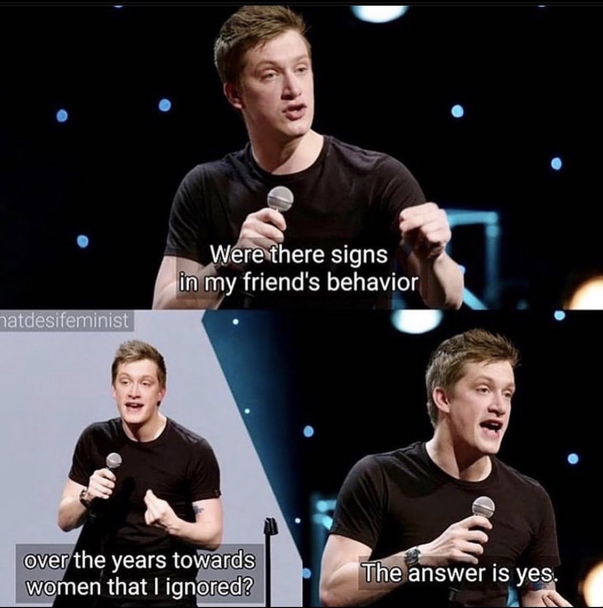 onlyjoekin_'s tweet photo. It speaks volumes that Daniel Sloss is the only male comedian to speak up and how odd it felt to see a man talk about rape on tv

Men, be more like Daniel Sloss and remember that 1 in 4 women that have been raped or sexually assaulted include women you know #dispatches https://t.co/rs9DqpmTcx