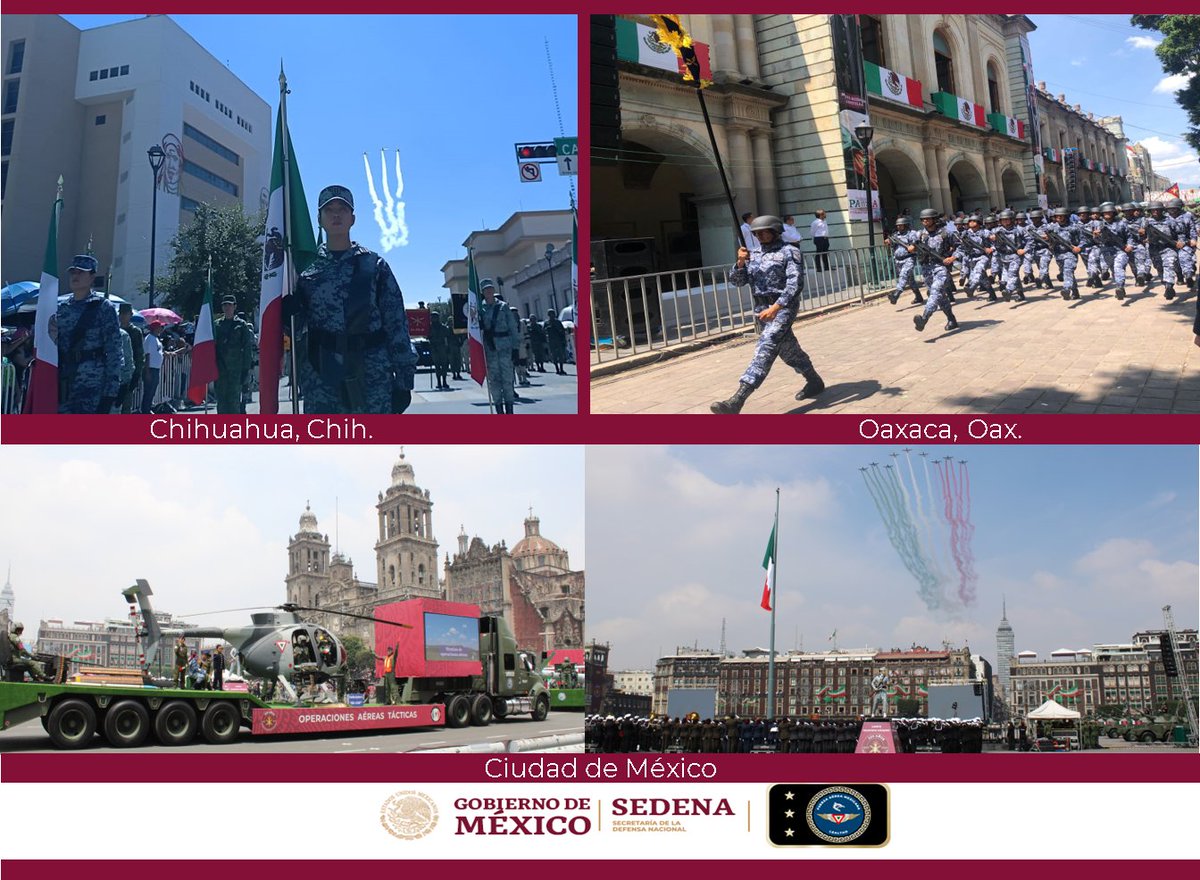 Durante el #DesfileCívicoMilitar2023, este #16DeSeptiembre, la #FuerzaAéreaMx participó con personal y aeronaves en los festejos del “CCXIIIAniversario del inicio de la Independencia de México” y “200 años del Heroico Colegio Militar”
#UnidosSomosLaGranFuerzaDeMéxico.