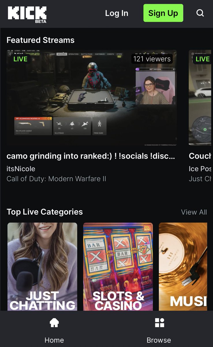 So, my short little “chill” stream didn’t really go as planned…

<a href="/kick/"></a> staff joined my stream, chatted, moderated, &amp; FEATURED me on the front page 🤯

We also:
✅ Hit 400 followers.
✅ Surpassed 100 subs.
✅ Peaked at 130 viewers.

What a day… feeling blessed! 🥹