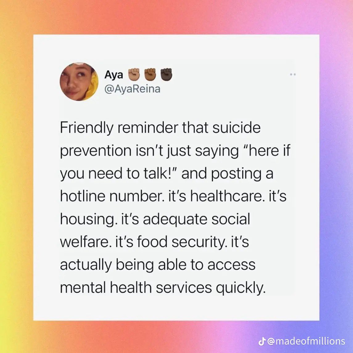 themonaleo's tweet photo. September is Su*cide Awareness and Prevention Month . https://t.co/qXSXRwAFJo