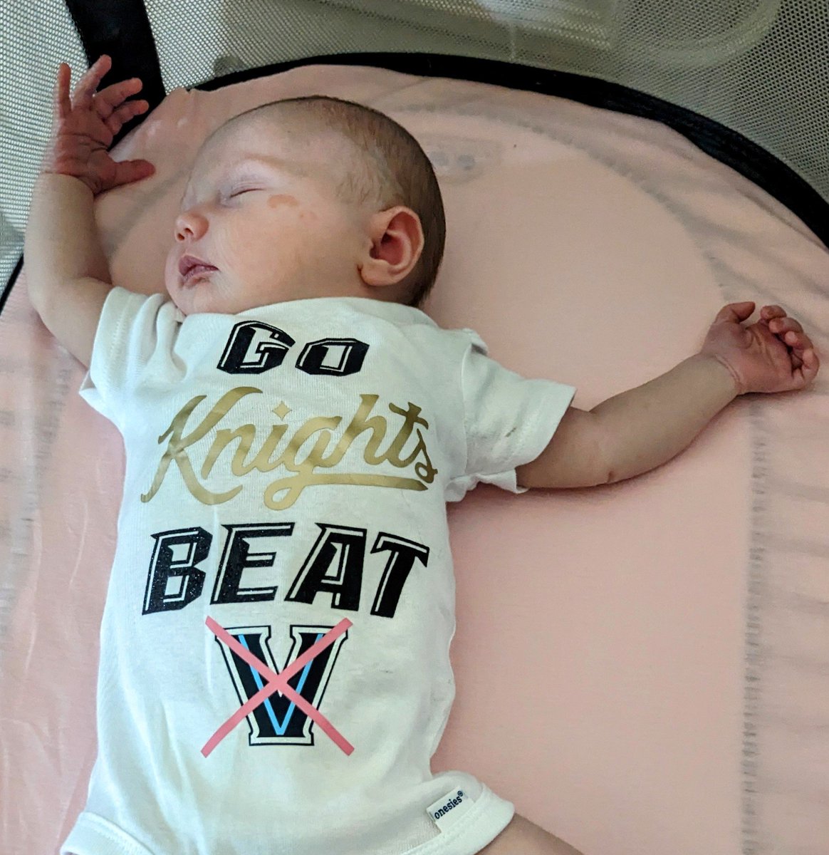 CRCorley's tweet photo. Our Fam's newest UCF fan getting that pre-game nap in! Can't wait to be there in person one day soon. #GoKnights #ChargeOn @UCF_Football https://t.co/p7UrLXCiNZ