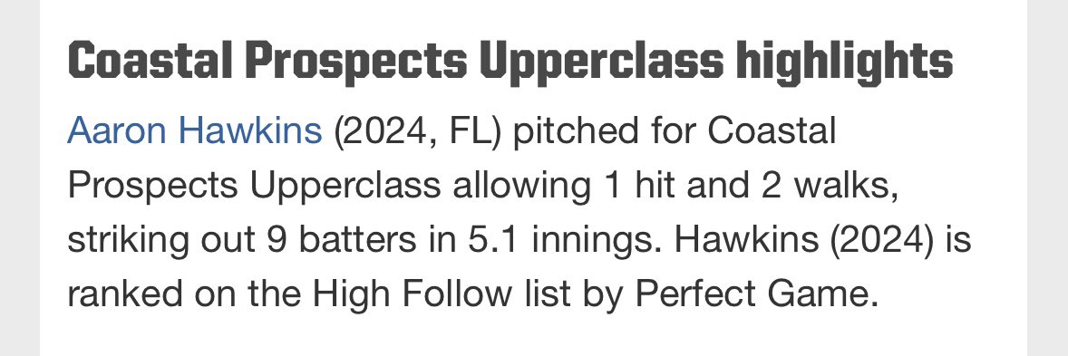 AaronHawk_10's tweet photo. Good day for @CoastalProspect with two wins. https://t.co/FRzyEfZw8s