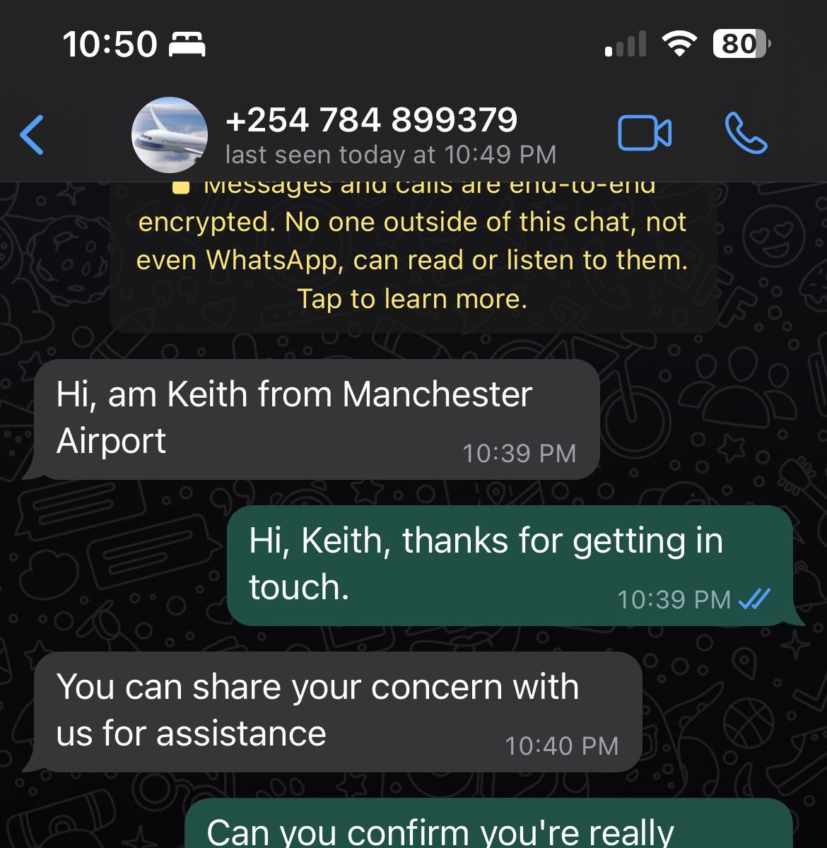 kop2001's tweet photo. @manairport you may want to look at @manirport, scam account who reached out having read exchange with @British_Airways about delayed / missing luggage. https://t.co/oOSuwCg13A