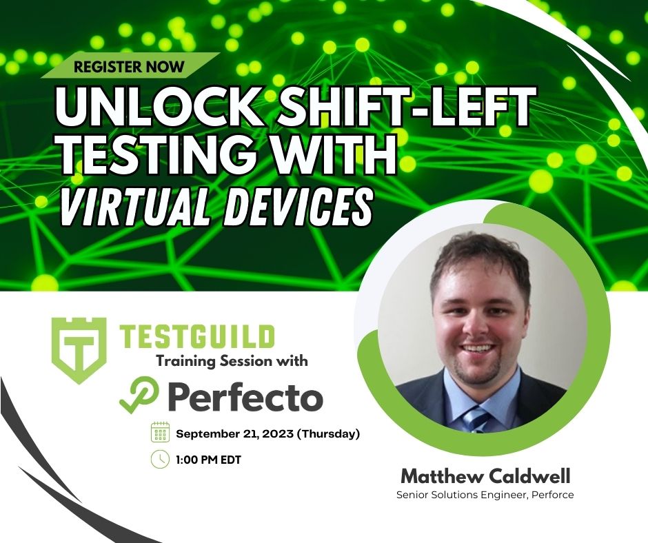 joecolantonio's tweet image. Supercharge your testing with #virtualdevices 📱 Join @perfectomobile&apos;s Matthew Caldwell and learn how to unlock #shiftlefttesting, enhance test coverage, and accelerate your #mobiletesting process. 👉bit.ly/3PGI1yU