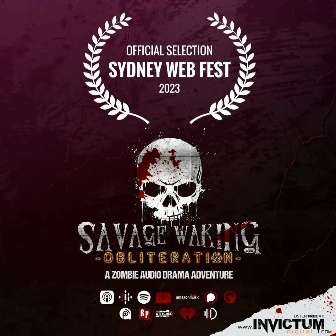 💀🧟‍♀️ As spooky season is on our doorstep I wanted to share this awesome audio drama that I voice part of zombie horde and Townswoman in that has had some amazing recognition this year! 
<a href="/InvictumDigital/">Invictum Digital</a>