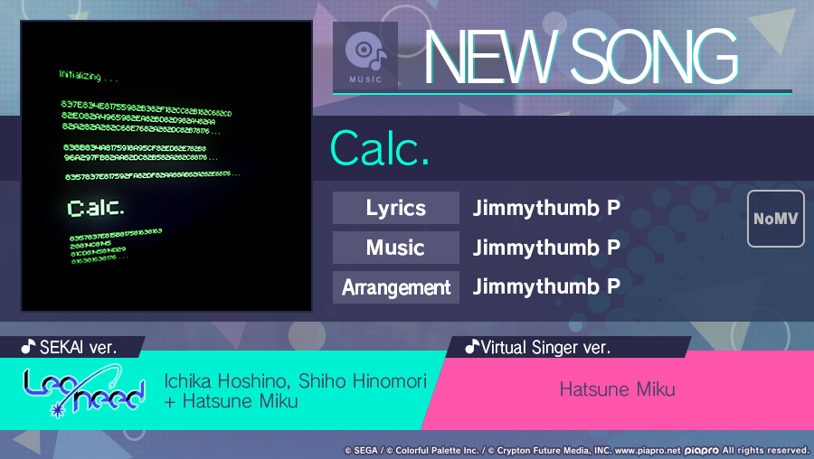 ColorfulStageEN's tweet photo. Song of the Day:

"Calc." by Jimmythumb P

Group: Leo/need https://t.co/MhbuC6XJOm