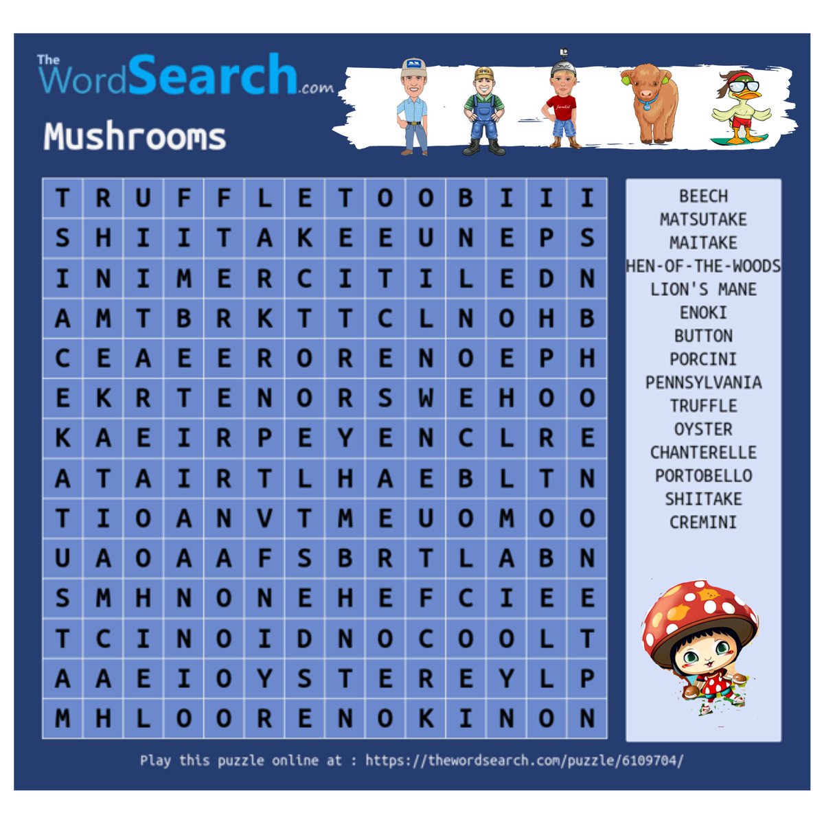 AgHank_1's tweet photo. Welcome to AgHank's Mushroom Madness Word Search!

If you're a fungi fanatic or simply curious about the fascinating world of mushrooms, you're in for a treat.

#aghank #mushrooms #wordsearch https://t.co/WFRUZkiwAz
