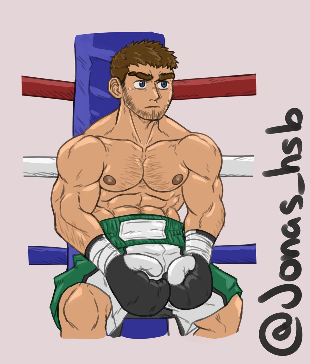 Kyle at his corner with an intense look in his eyes.