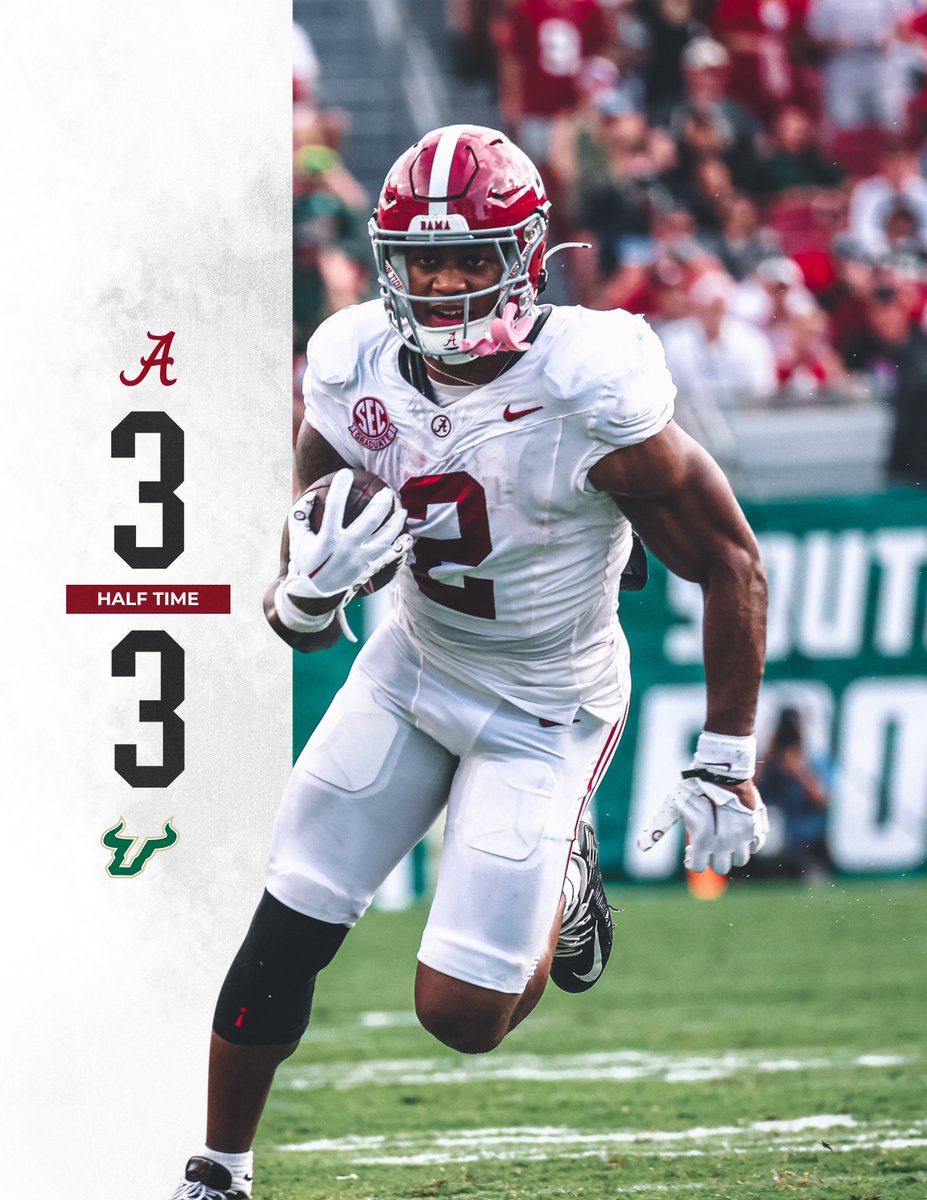 AlabamaFTBL's tweet photo. Halftime in Tampa. https://t.co/9AgOsBPGf5
