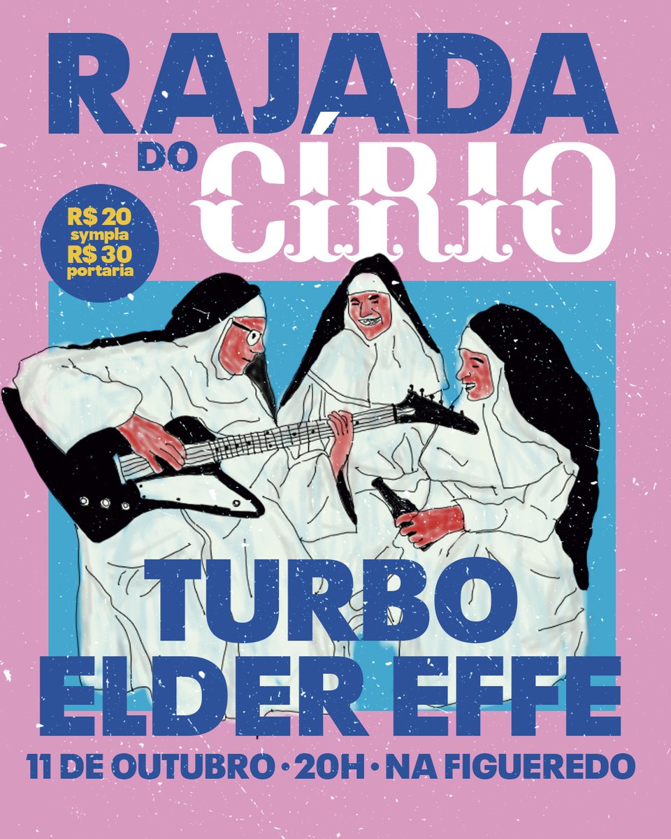 rajadanight's tweet photo. ⚡️RAJADA DO CÍRIO⚡️

Nossa festa clássica de Rock autoral Paraense está de volta em edição especial do Círio ! FÉ e FUZZ!

🚨 INGRESSOS  no Sympla
Shows:
@eldereffe
@rajadaturbo
+ DJ Adriano ( CoisaPop)

#rajadanight #orocknaoparanopará #turbo #eldereffe #círiodenazaré https://t.co/FLbcsqurqs