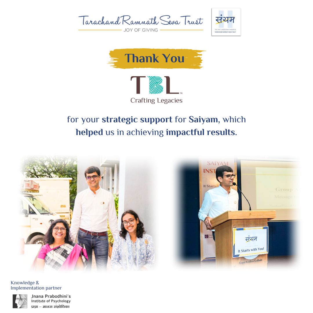 RamnathSeva's tweet photo. At TRUST, we believe partnerships like ours with TBL are key to our success. Grateful for their unwavering support during our recent milestones- celebrating Saiyam Foundation Day &amp; launch of Saiyam Institute. 
With TBL as our anchor, we're confident we can make a lasting impact. https://t.co/kYmnVnajxQ