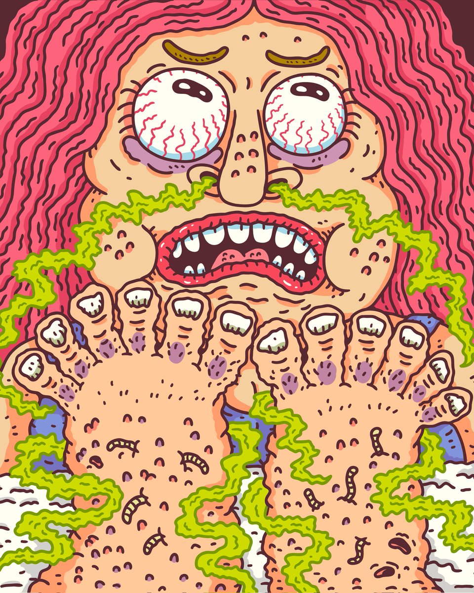 Stinky feet

#art #illustration #lowbrow #lowbrowart #drawing #digitalart #originaldrawing #illustrationart #Illustrator #lowbrowart