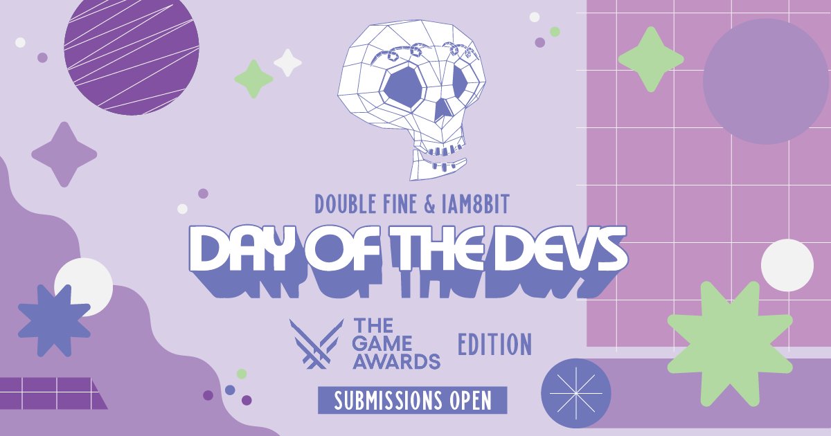 Indie devs: Join us for Day of the Devs: The Game Awards Edition!

<a href="/iam8bit/">iam8bit</a>, <a href="/DoubleFine/">Double Fine</a>, and <a href="/thegameawards/">The Game Awards</a> are bringing you the best 'n' brightest upcoming indie games. 

Working on something cool? We wanna see it! 

Submissions open now through 9/20: dayofthedevs.com