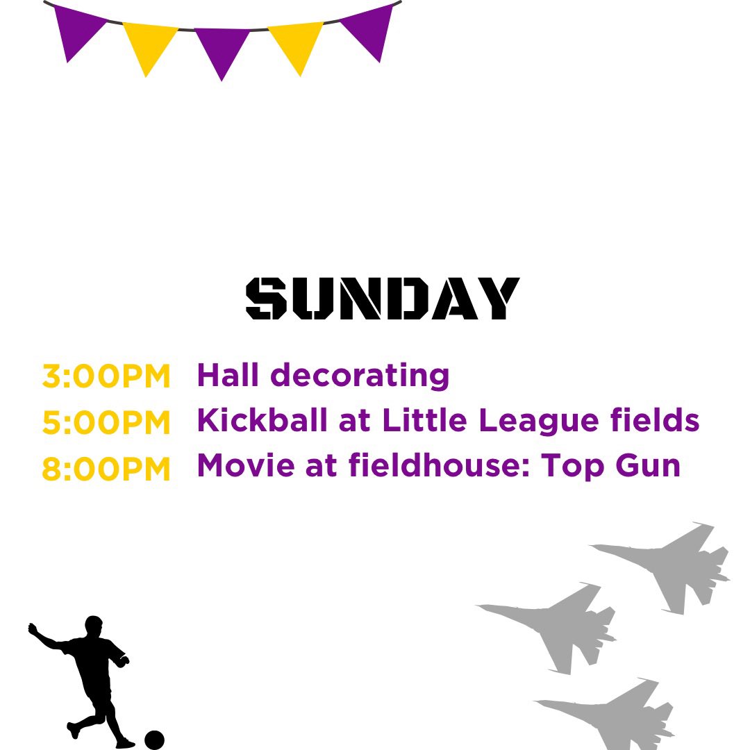 SUNDAY! The first day of homecoming week tomorrow 9/17