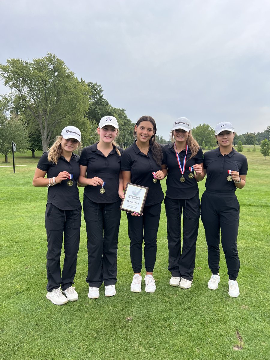 FremdGirlsGolf's tweet photo. Keira Brazeau (5th) once again leads the Vikings to another tournament WIN at the Annual Guilford Invitational!!! Vikes fought off a valiant 22-team field at a very demanding Ingersoll GC in Rockford. #leavealegacy #mightybravebold #FHSSpirit @FremdVikings @FremdAthletics https://t.co/pPxxMY5XJc