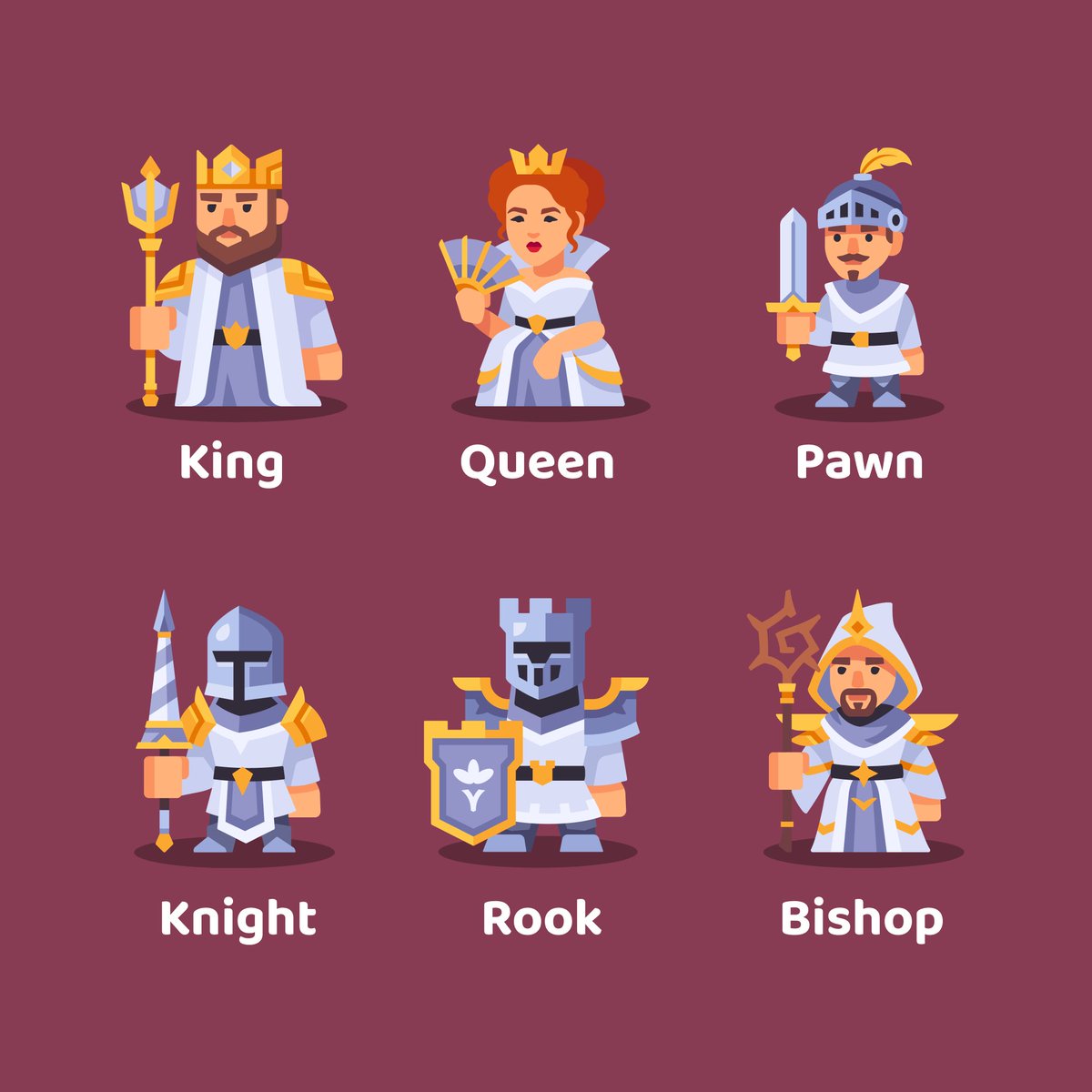 Here's a look at all of the traditional chess pieces! Next, we'll showcase the pieces unique to Chess Crusade. For $3 of in-game currency when the game launches, head over to chesscrusade.com and subscribe. 📨