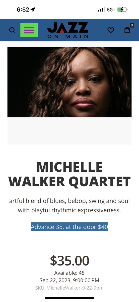 Powerhouse Jazz Vocalist Michelle Walker performing at #JazzOnMain in Mt. Kisco, NY. Friday September 22nd with 7pm and 9pm sets! Reserve onlinehttps://jazzonmain.com/michelle-walker-quartet-1.html